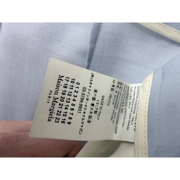 Maison Margiela Baby Blue Women’s Dress Asymmetrical Hem Pants With Side Panels - Picture 6 of 6